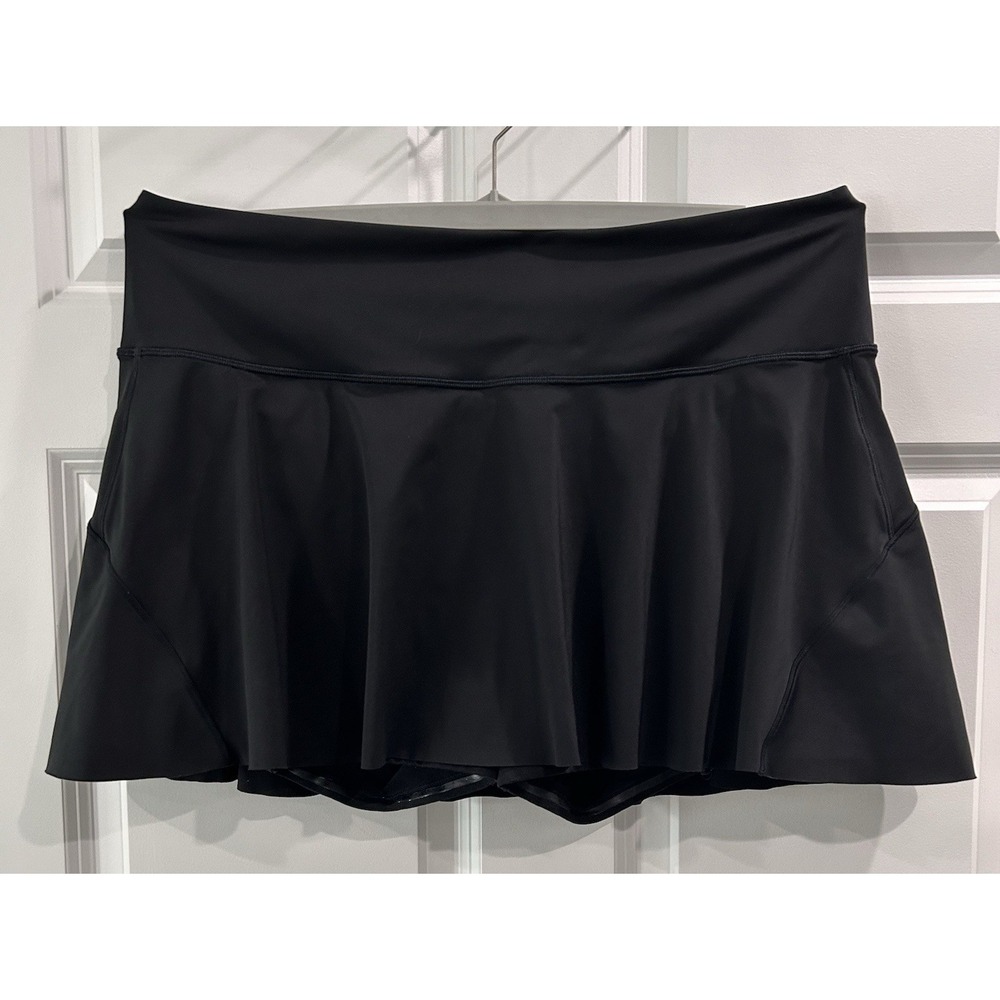 Athleta Ace Tennis Skort Skirt Black 13.5" Women's Sz XL Pickleball Golf Preppy